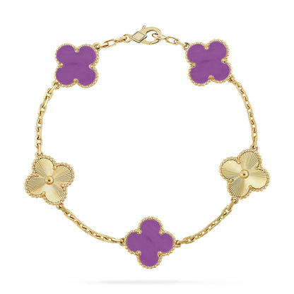 [OAK JURI] CLOVER 5 MOTIF VIOLET BRACELET COLLECTION