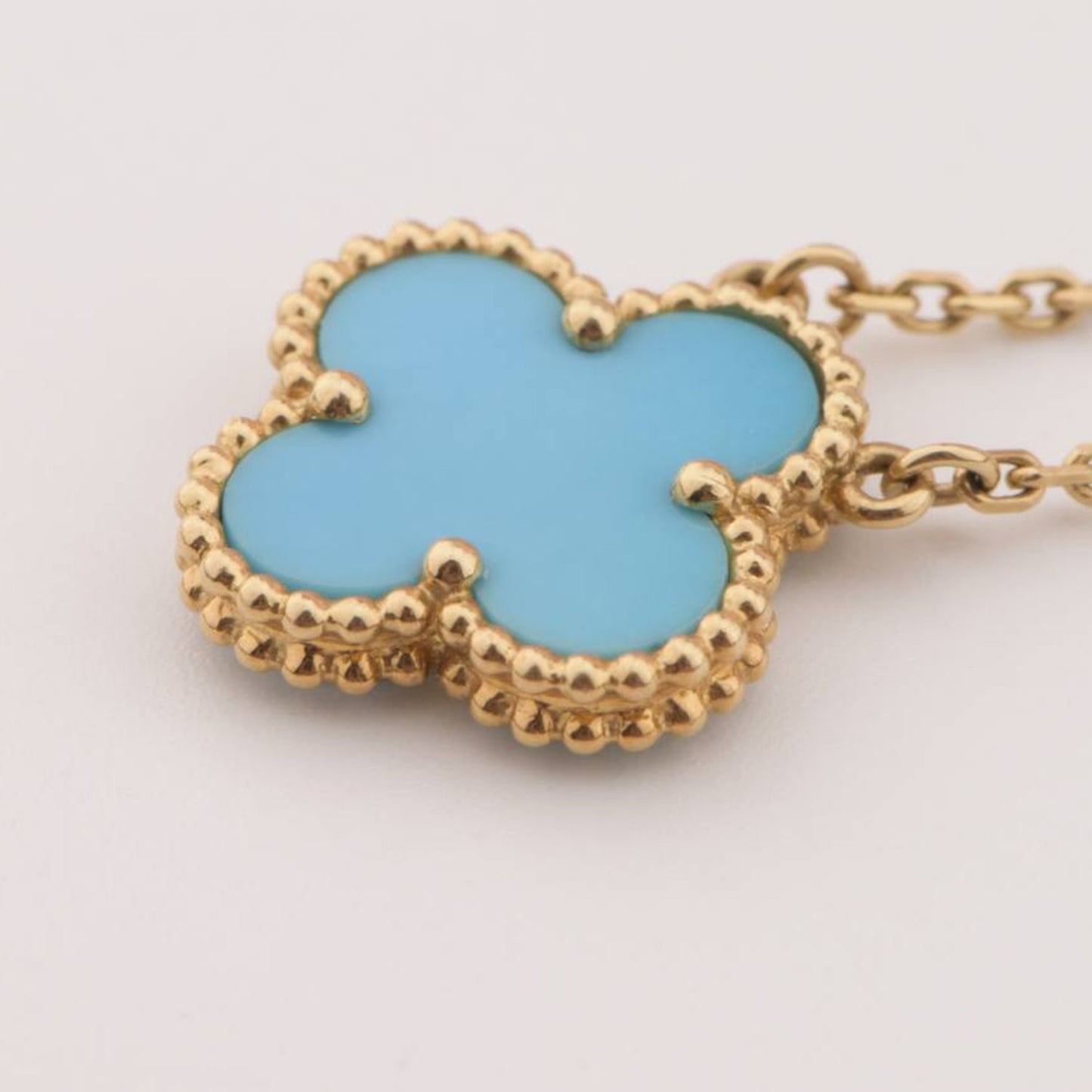 [OAK JURI]CLOVER 15MM VINTAGE TURQUOISE NECKLACE