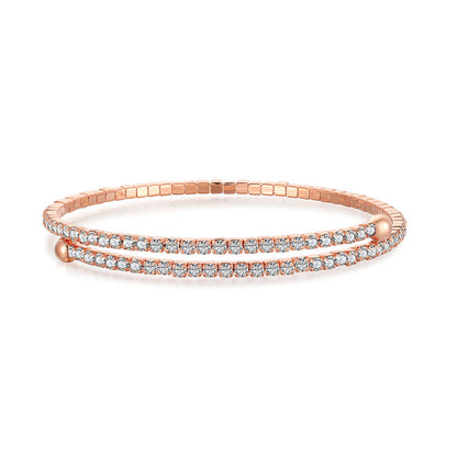 [OAK JURI]Row of Diamonds Round Fashion Bracelet