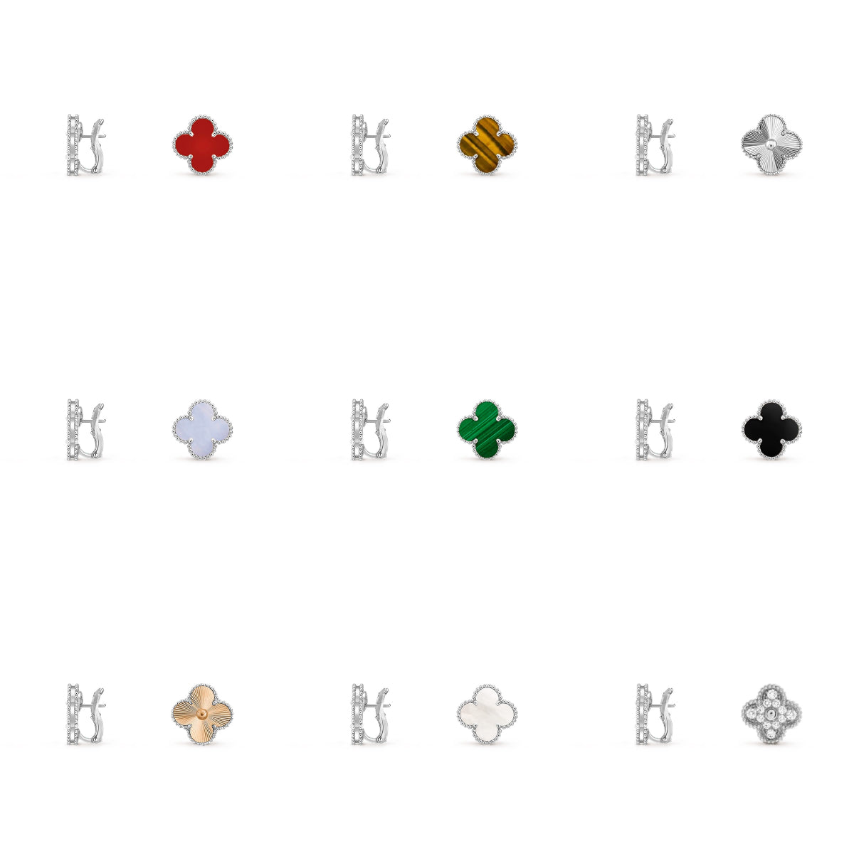 [OAK JURI]CLOVER SILVER 15MM MOP EARRINGS COLLECTION