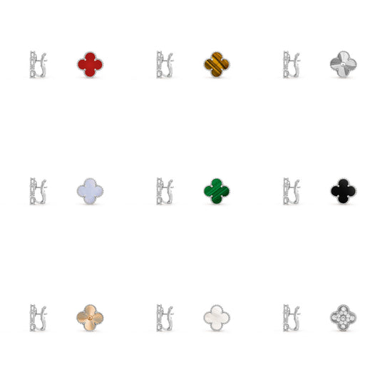 [OAK JURI]CLOVER SILVER 15MM MOP EARRINGS COLLECTION