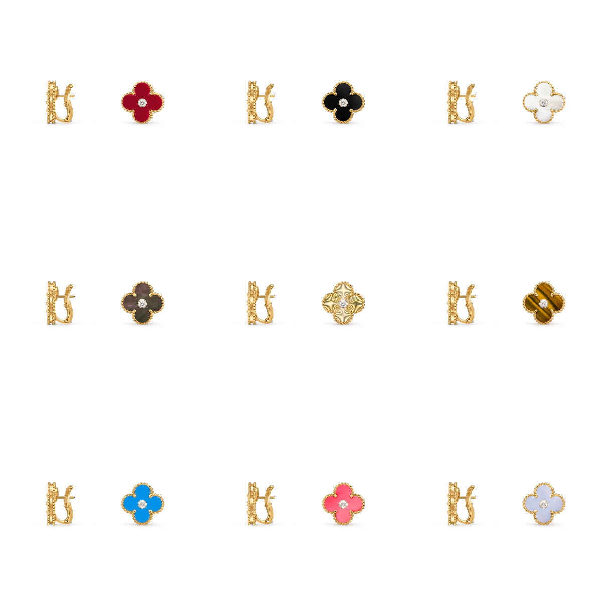 [OAK JURI]CLOVER 15MM MOP DIAMOND EARRINGS COLLECTION