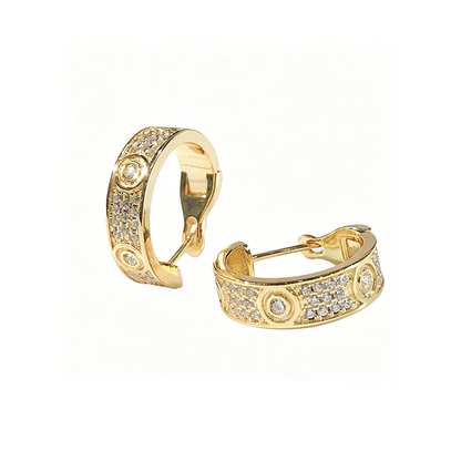 [OAK JURI]LOVE 5.5MM DIAMOND PAVED EARRINGS