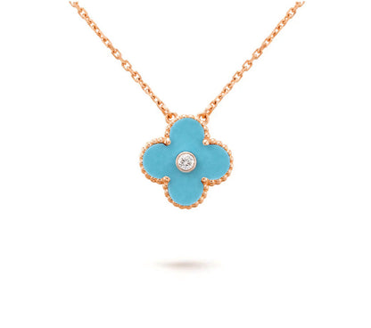 [OAK JURI]CLOVER 15MM DIAMOND SINGLE FLOWER NECKLACE COLLECTION