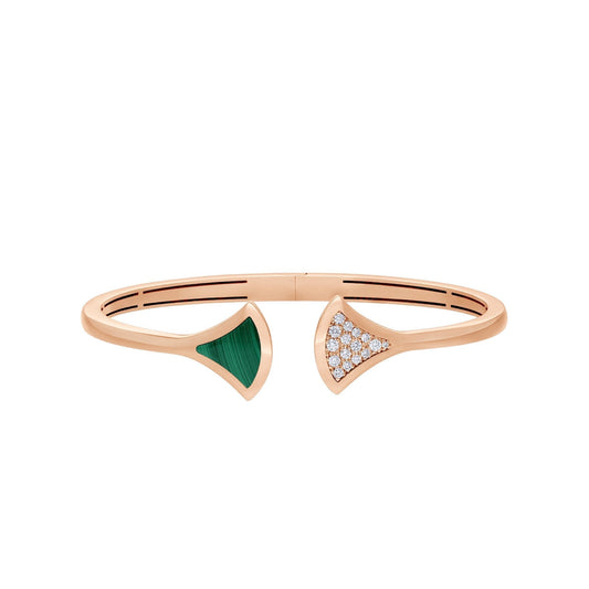 [OAK JURI]DREAM BRACELET OPEN MALACHITE PINK GOLD