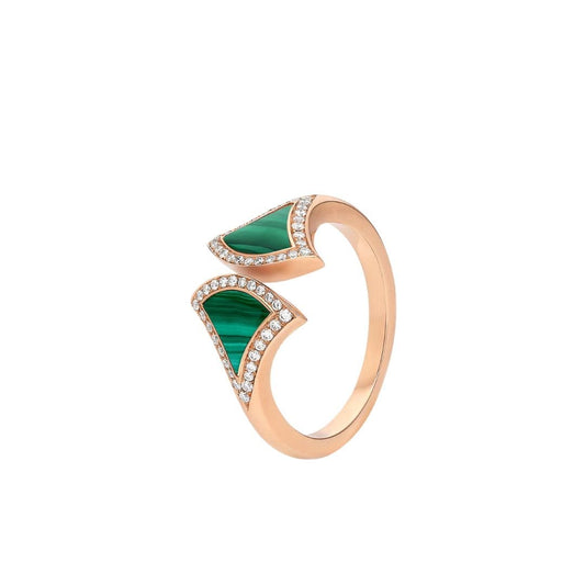 [OAK JURI]DREAM MALACHITE DIAMOND OPEN RING