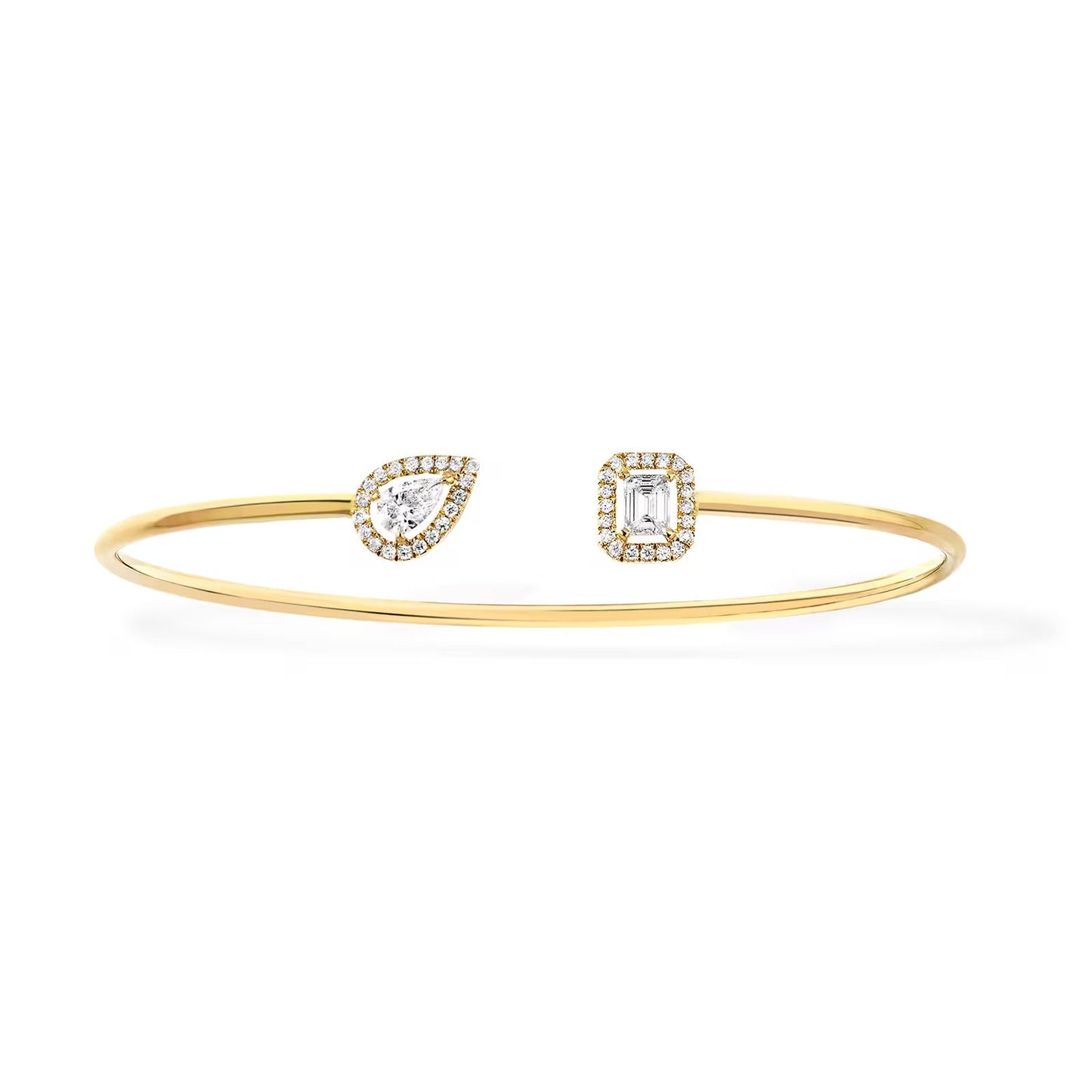 [OAK JURI]JONC FLEX MY TWIN TOI & MOI SILVER DIAMOND BRACELET