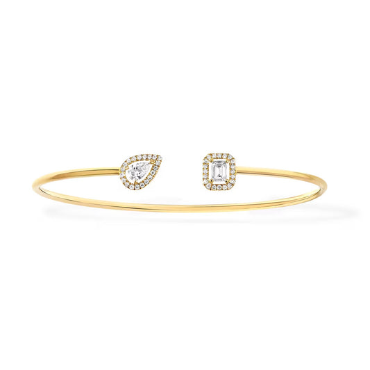 [OAK JURI]JONC FLEX MY TWIN TOI & MOI SILVER DIAMOND BRACELET