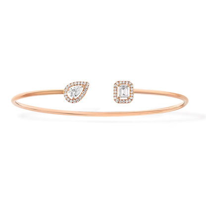 [OAK JURI]JONC FLEX MY TWIN TOI & MOI SILVER DIAMOND BRACELET