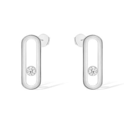 [OAK JURI]MOVE UNO SMALL 1 DIAMOND EARRINGS