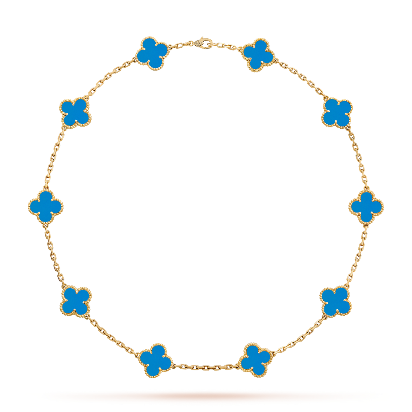 [OAK JURI]CLOVER 10 MOTIFS BLUE AGATE NECKLACE