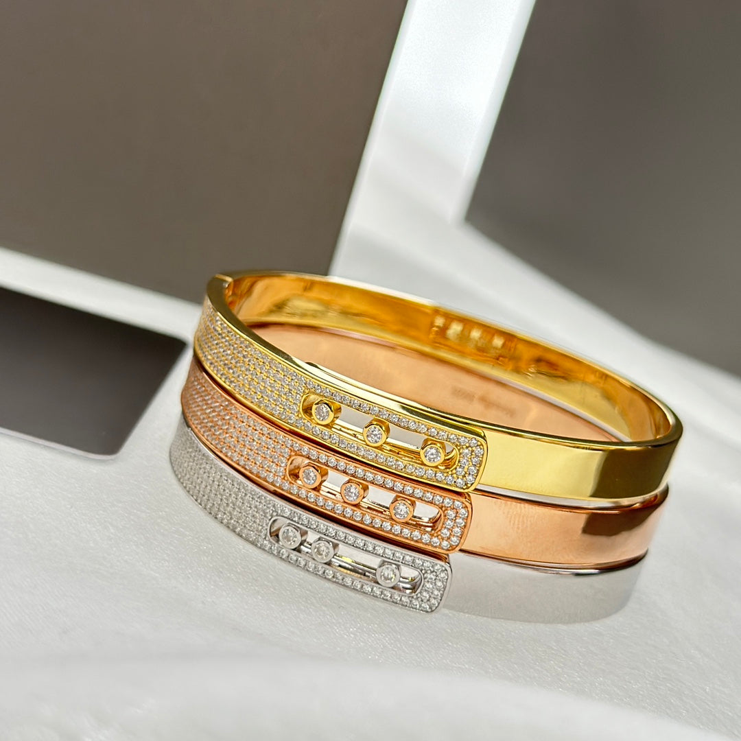[OAK JURI]Move Noa Rose Gold Pavé Diamond Bangle Bracelet