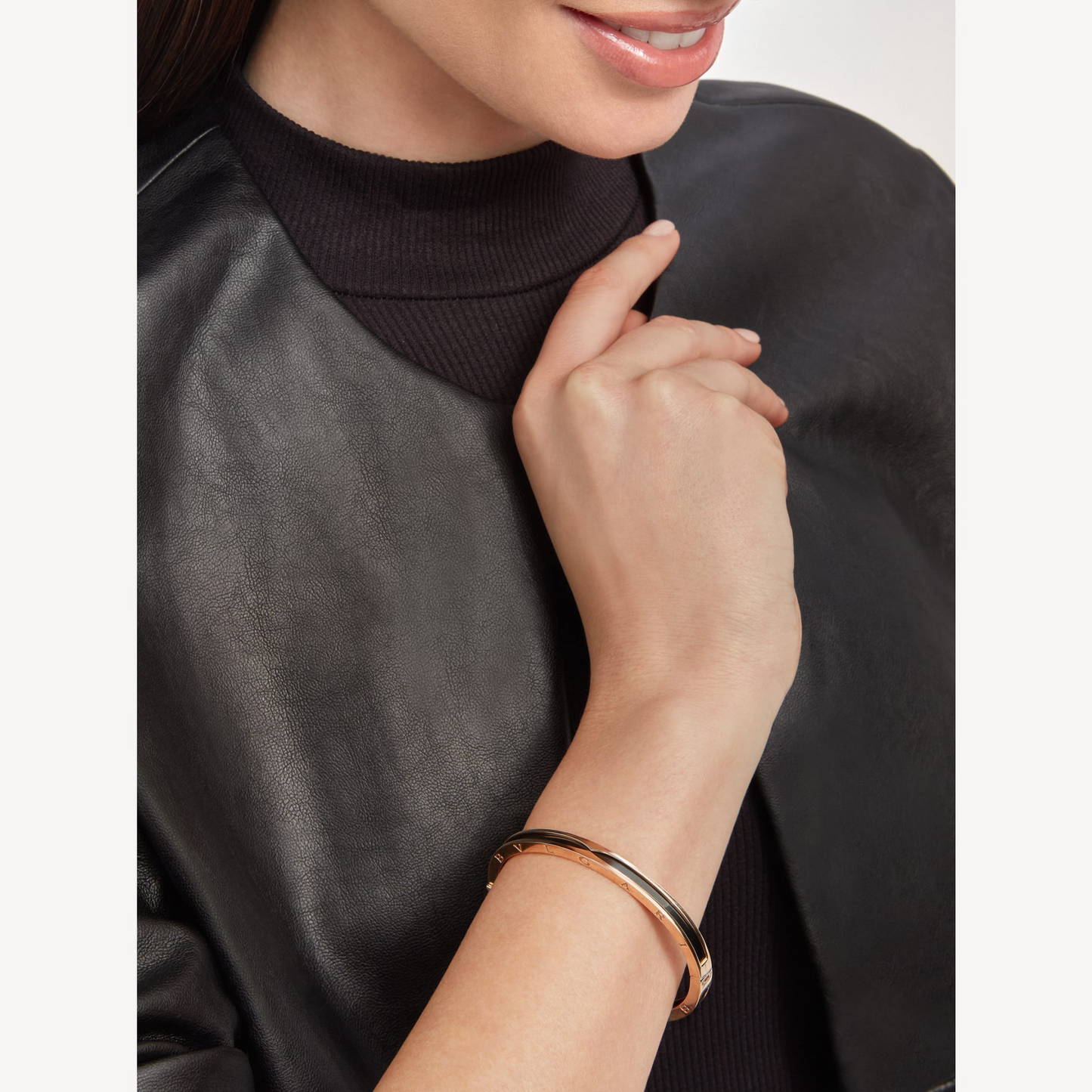[OAK JURI]ZERO 1 PINK GOLD WITH BLACK CERAMIC BRACELET