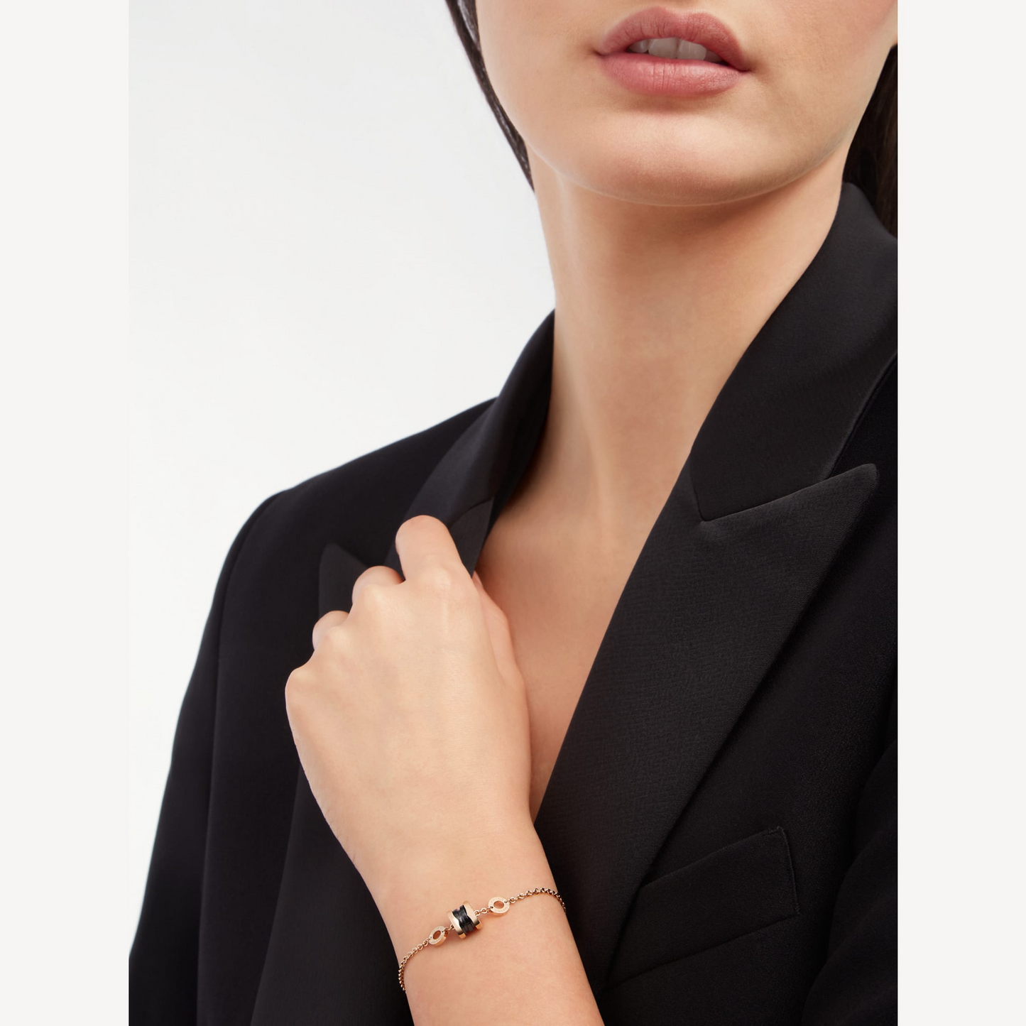 [OAK JURI]ZERO 1 SOFT PINK GOLD AND BLACK CERAMIC BRACELET