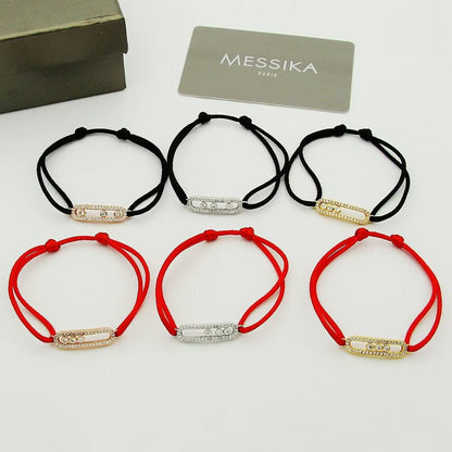 [OAK JURI]Messika Care(s) pink cord pavé bracelet