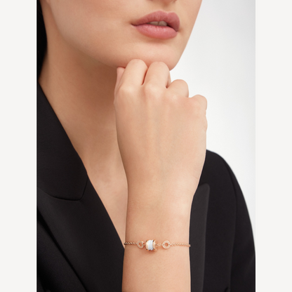 [OAK JURI]ZERO 1 SOFT PINK GOLD AND WHITE CERAMIC BRACELET