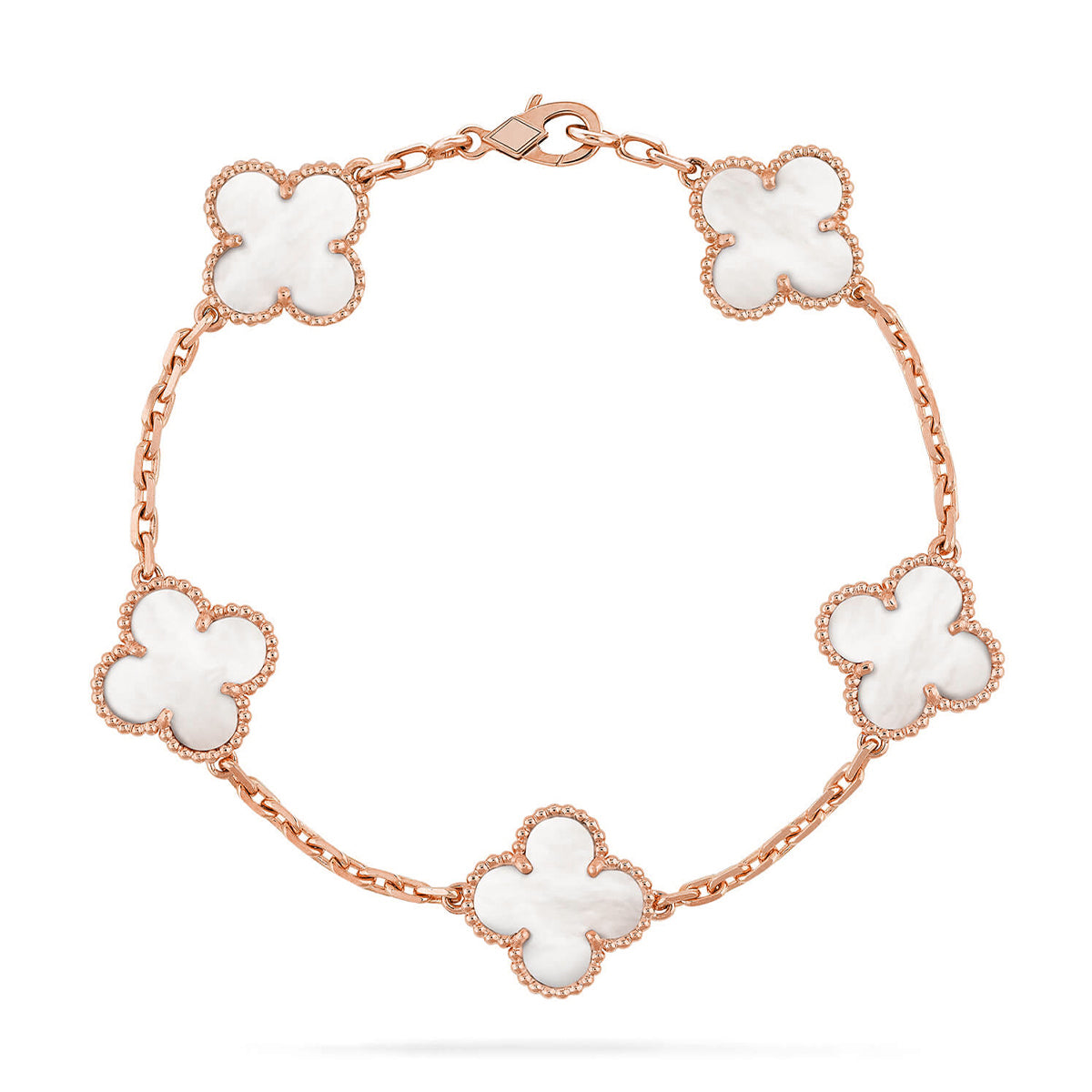 [OAK JURI]CLOVER WHITE PEARL MOP 5 MOTIF BRACELET COLLECTION