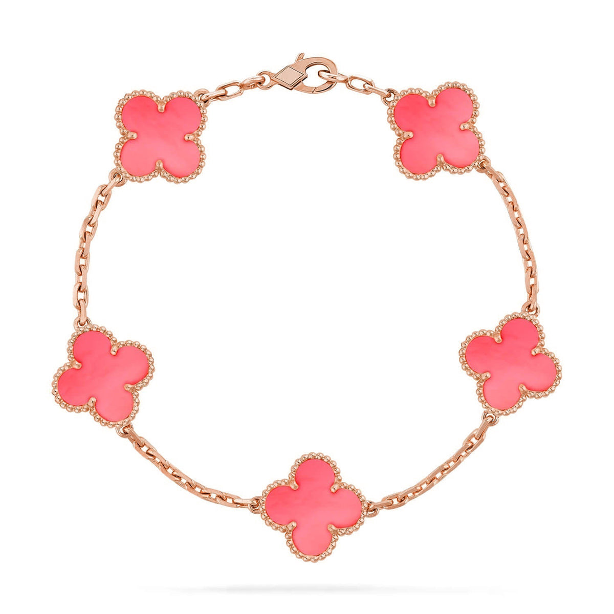 [OAK JURI] CLOVER 5 MOTIFS  PINK MOP BRACELET COLLECTION