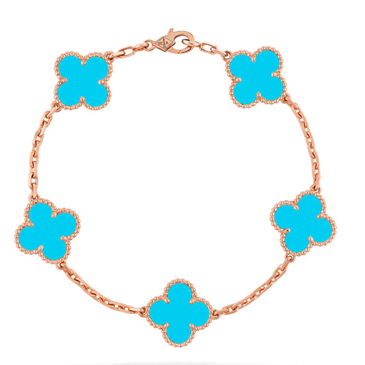 [OAK JURI] CLOVER 5 MOTIF TURQUOISE BRACELET COLLECTION