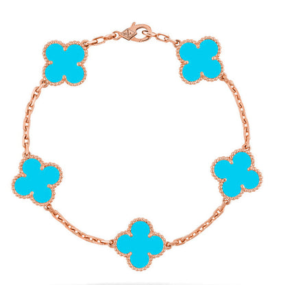 [OAK JURI] CLOVER 5 MOTIF TURQUOISE BRACELET COLLECTION