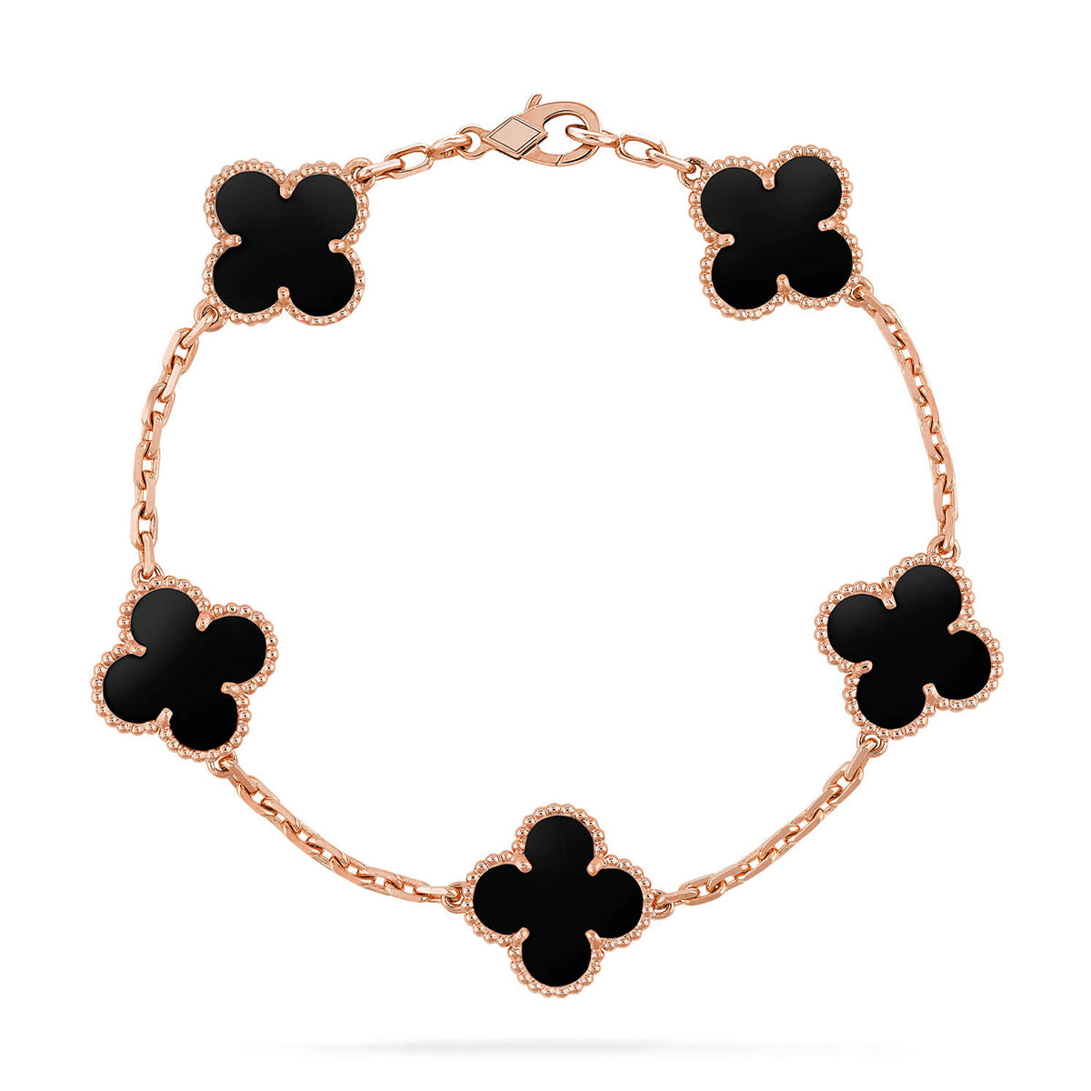 [OAK JURI] CLOVER 5 MOTIF ONYXS BRACELET COLLECTION