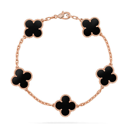 [OAK JURI] CLOVER 5 MOTIF ONYXS BRACELET COLLECTION