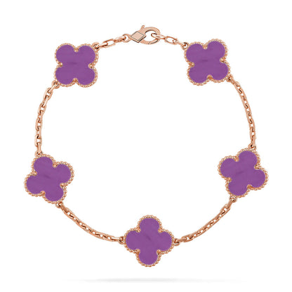 [OAK JURI] CLOVER 5 MOTIF VIOLET BRACELET COLLECTION