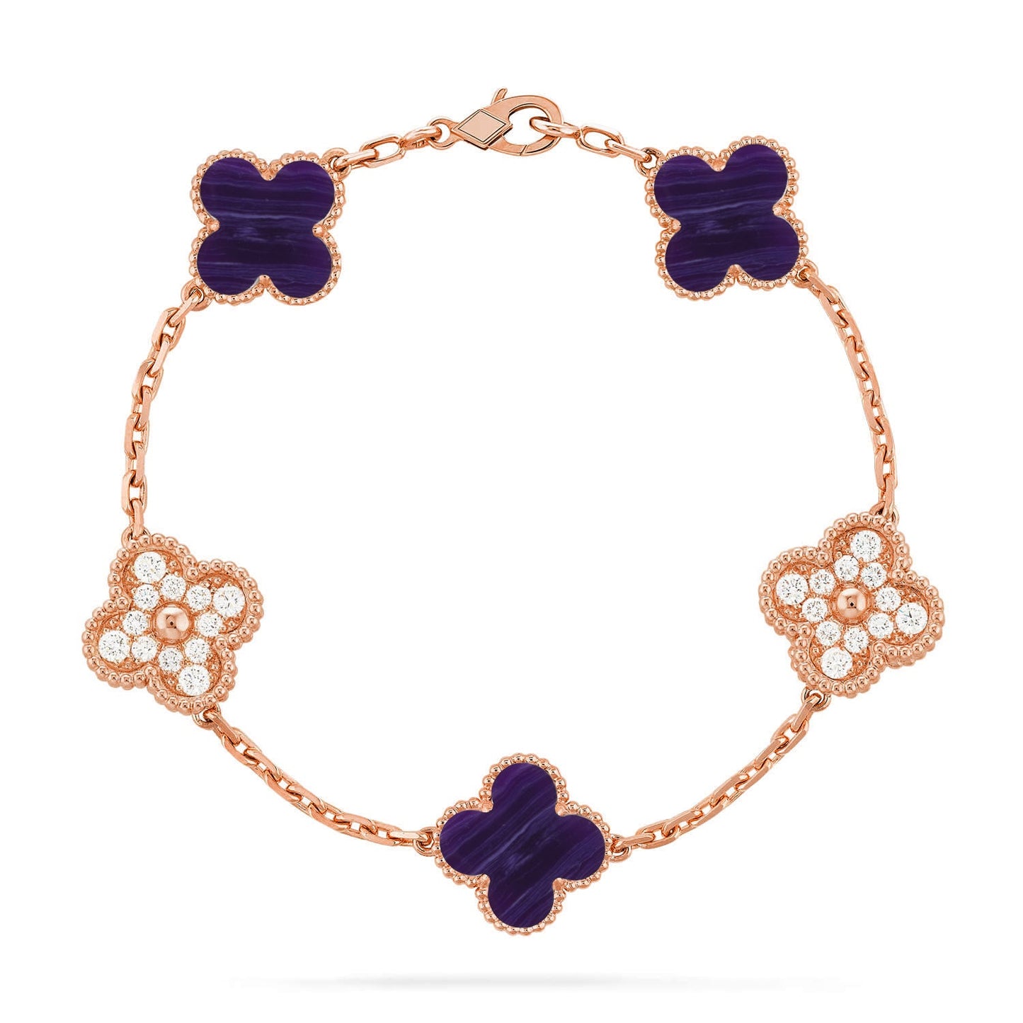 [OAK JURI]CLOVER 5 MOTIF PURPLE STRIPES BRACELET COLLECTION