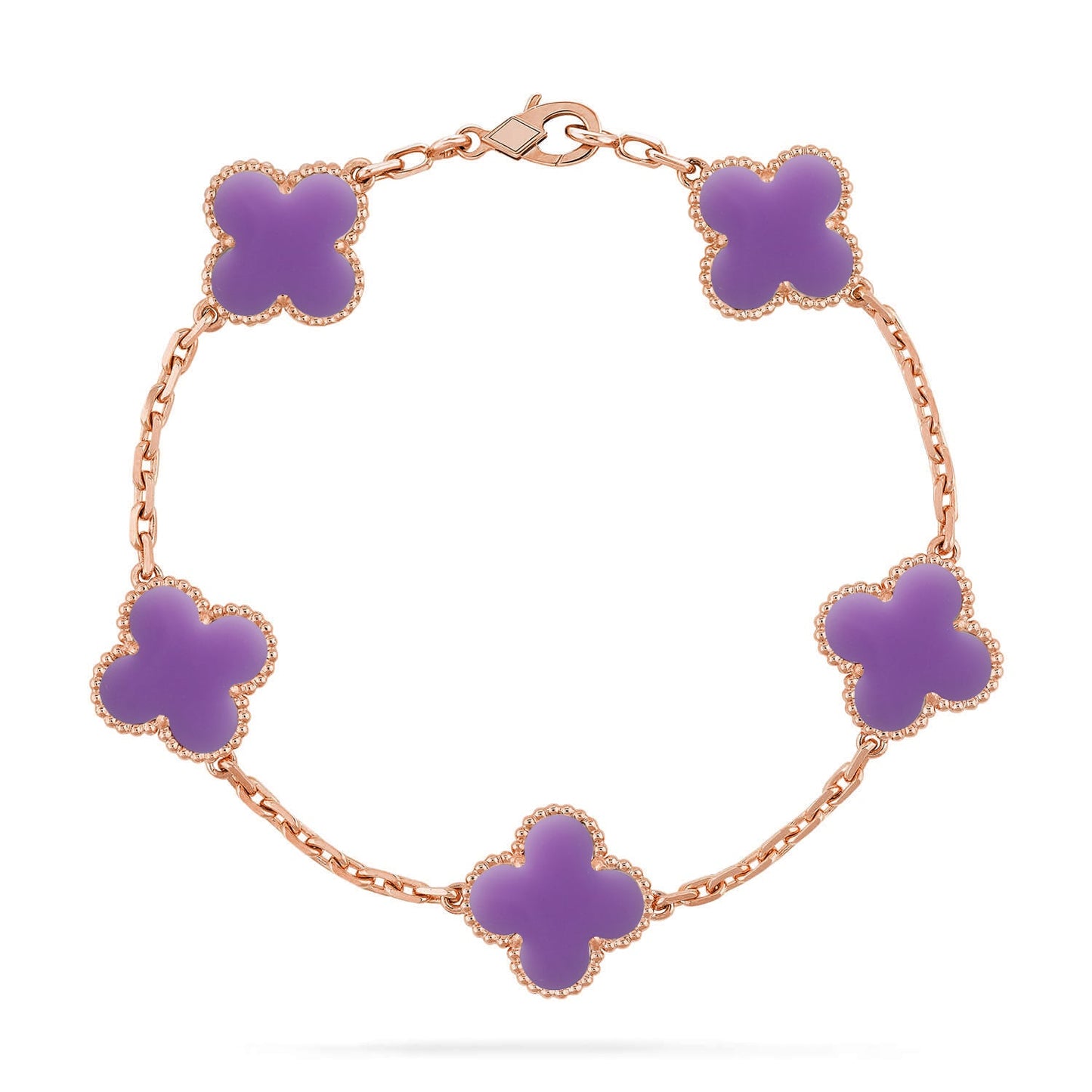 [OAK JURI]CLOVER 5 MOTIF LIGHT PURPLE BRACELET COLLECTION