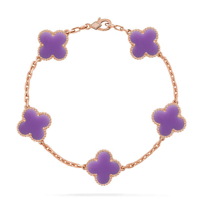 [OAK JURI]CLOVER 5 MOTIF LIGHT PURPLE BRACELET COLLECTION