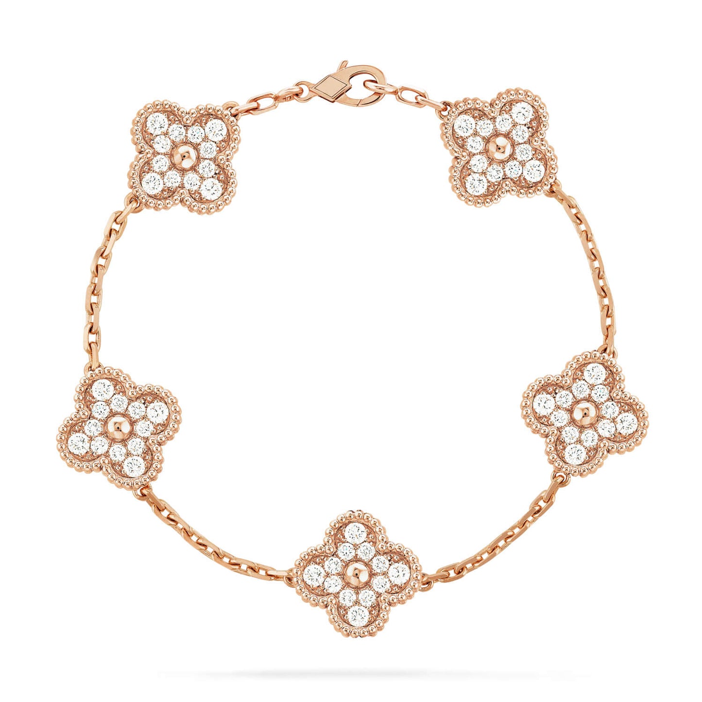 [OAK JURI] CLOVER 5 MOTIF FULL DIAMOND BRACELET COLLECTION