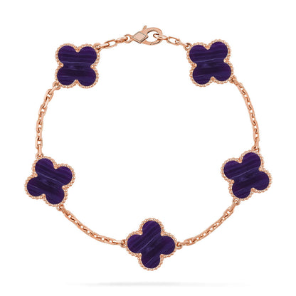 [OAK JURI]CLOVER 5 MOTIF PURPLE STRIPES BRACELET COLLECTION