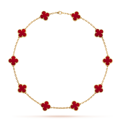 [OAK JURI]CLOVER 10 MOTIFS CARNELIAN NECKLACE
