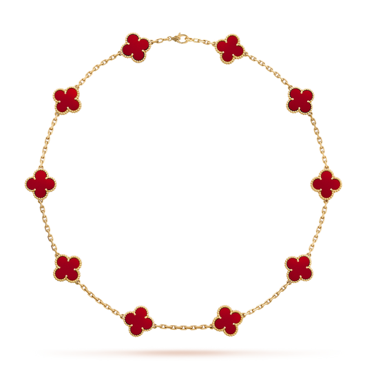 [OAK JURI]CLOVER 10 MOTIFS CARNELIAN NECKLACE