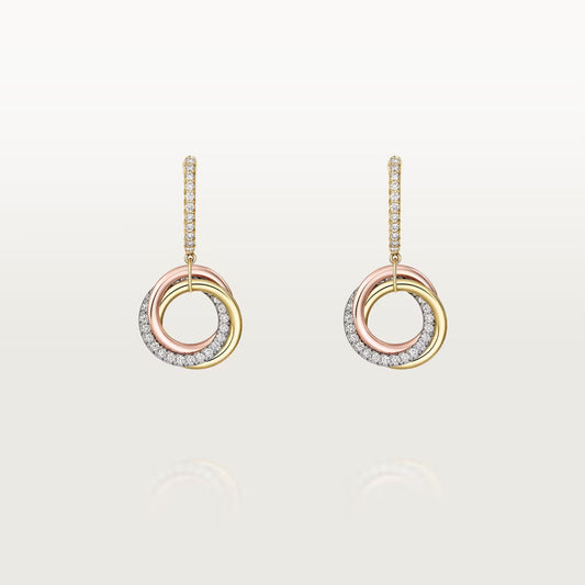 [OAK JURI]TRINITY HALF DIAMOND  EARRINGS