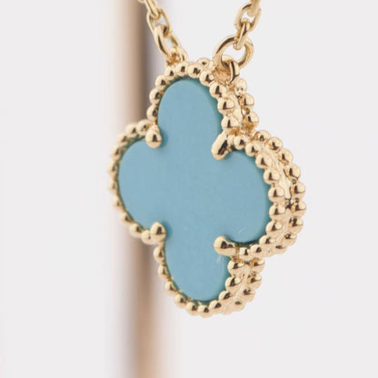[OAK JURI]CLOVER 15MM VINTAGE TURQUOISE NECKLACE