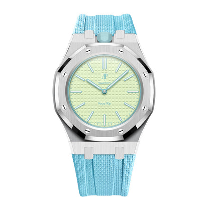 Steel Case & Fluoroelastomer Strap Full‑wrap Embedded Watch Band