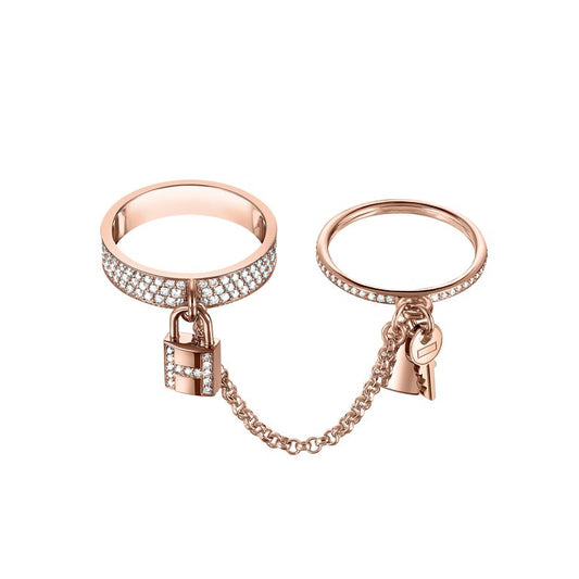 [OAK JURI]HM KELLY CLOCHETTE DOUBLE RING IN  WITH DIAMONDS