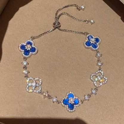 [OAK JURI]CLOVER 5 MOTIF PINK BLUE RED WHITE BRACELET