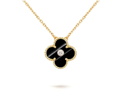 [OAK JURI]CLOVER 15MM DIAMOND SINGLE FLOWER NECKLACE COLLECTION