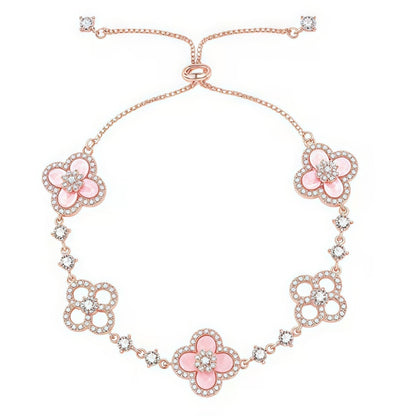 [OAK JURI]CLOVER 5 MOTIF PINK BLUE RED WHITE BRACELET