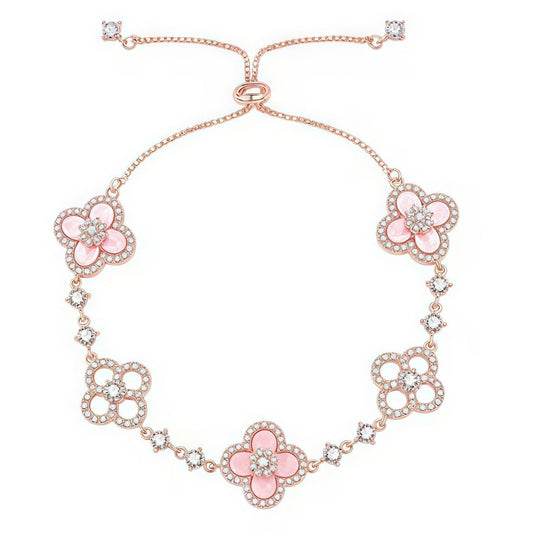 [OAK JURI]CLOVER 5 MOTIF PINK BLUE RED WHITE BRACELET