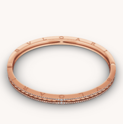 [OAK JURI]ZERO 1 SPIRAL AND PAVED DIAMOND PINK GOLD BRACELET