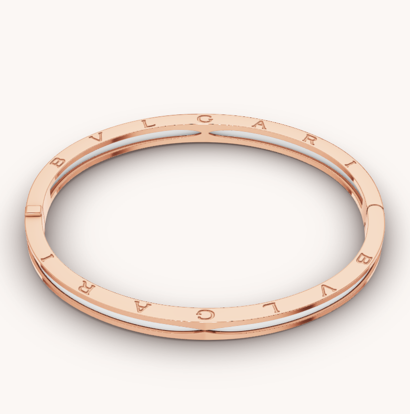 [OAK JURI]ZERO 1 PINK GOLD WITH WHITE CERAMIC BRACELET