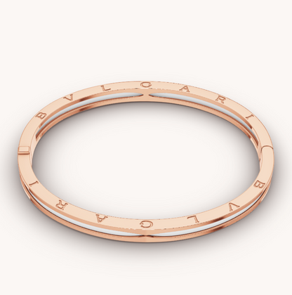 [OAK JURI]ZERO 1 PINK GOLD WITH WHITE CERAMIC BRACELET