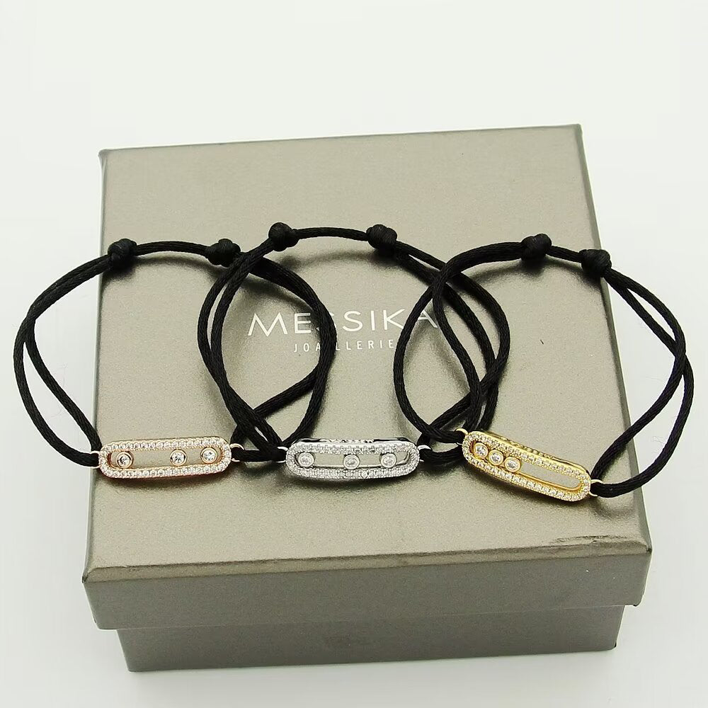 [OAK JURI]Messika Care(s) pink cord pavé bracelet
