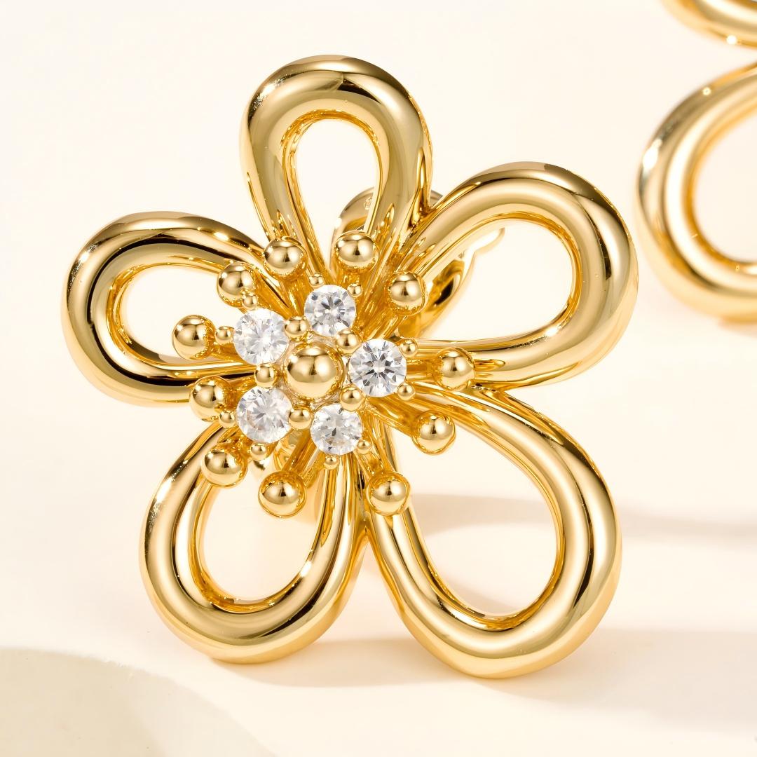 [OAK JURI] FLOWERLACE EARRING 5 DIAMONDS