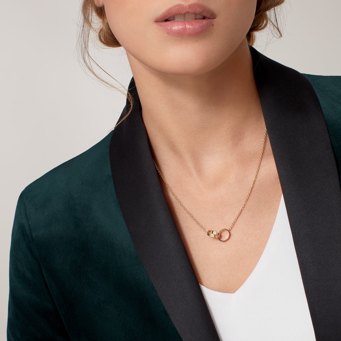 [OAK JURI]LOVE DOUBLE RING NECKLACE