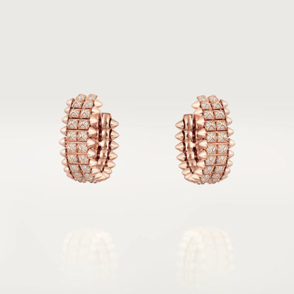 [OAK JURI]CLASH 9.2MM FULL DIAMOND DOUBLE ROW EARRINGS