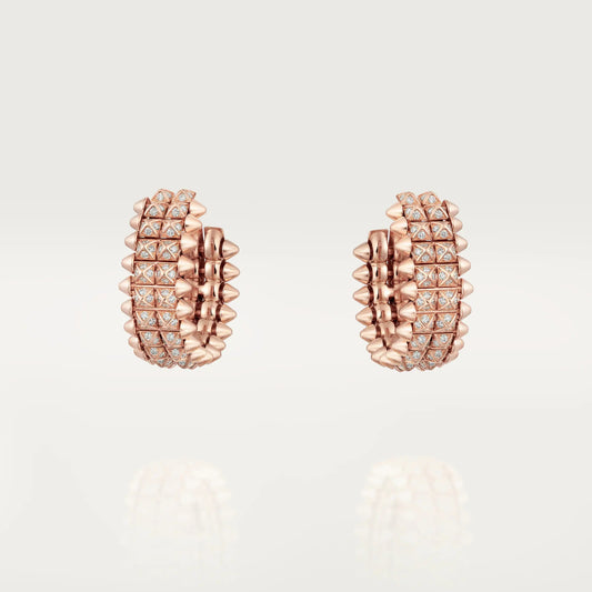 [OAK JURI]CLASH 9.2MM FULL DIAMOND DOUBLE ROW EARRINGS